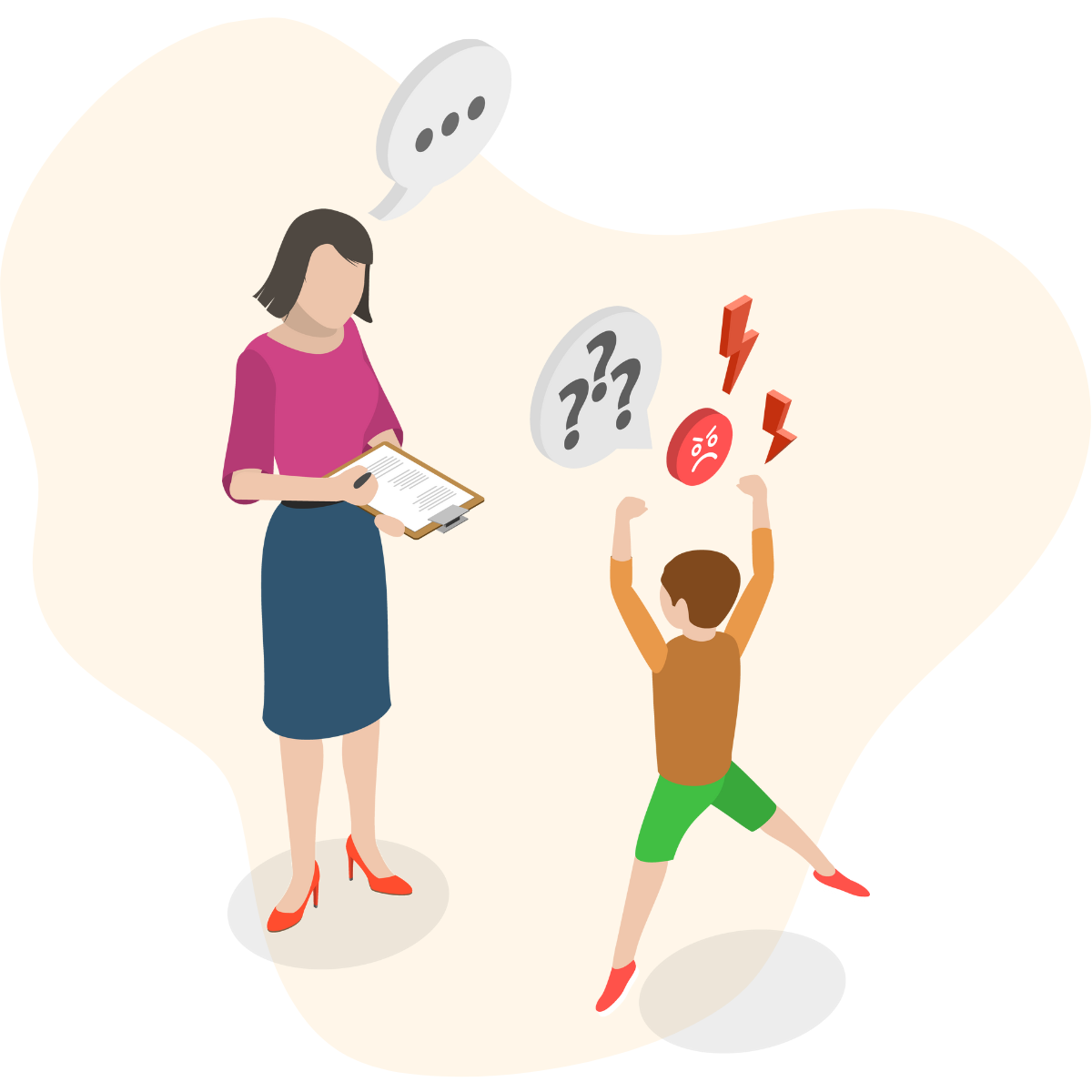 Illustration of child's emotional outburst, potentially linked to ADHD symptoms