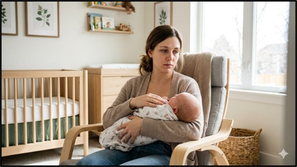 Postpartum depression awareness new mother