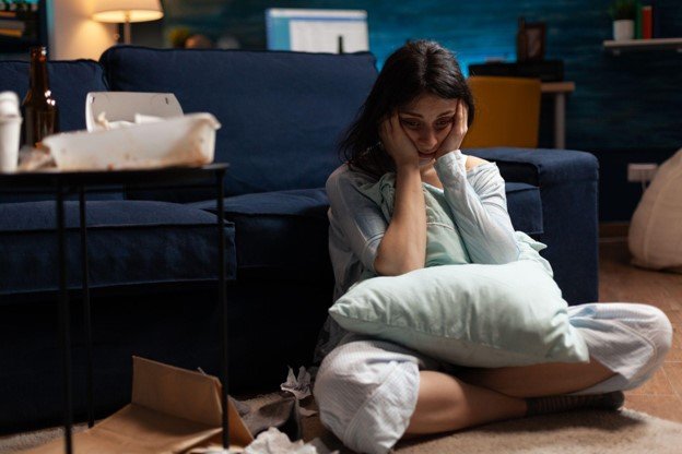 Person experiencing hidden emotional distress